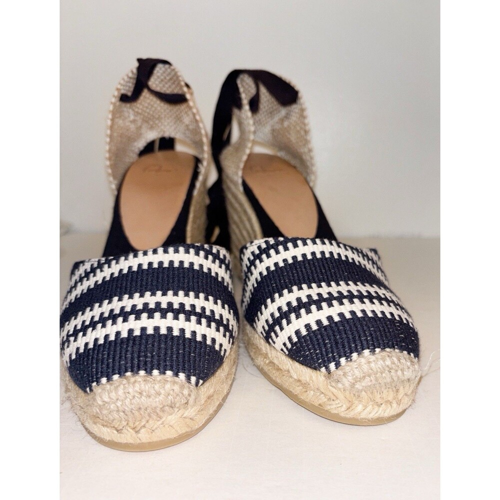 Castaner Blue And White Wedge Espadrilles Size 39 - Picture 3 of 7